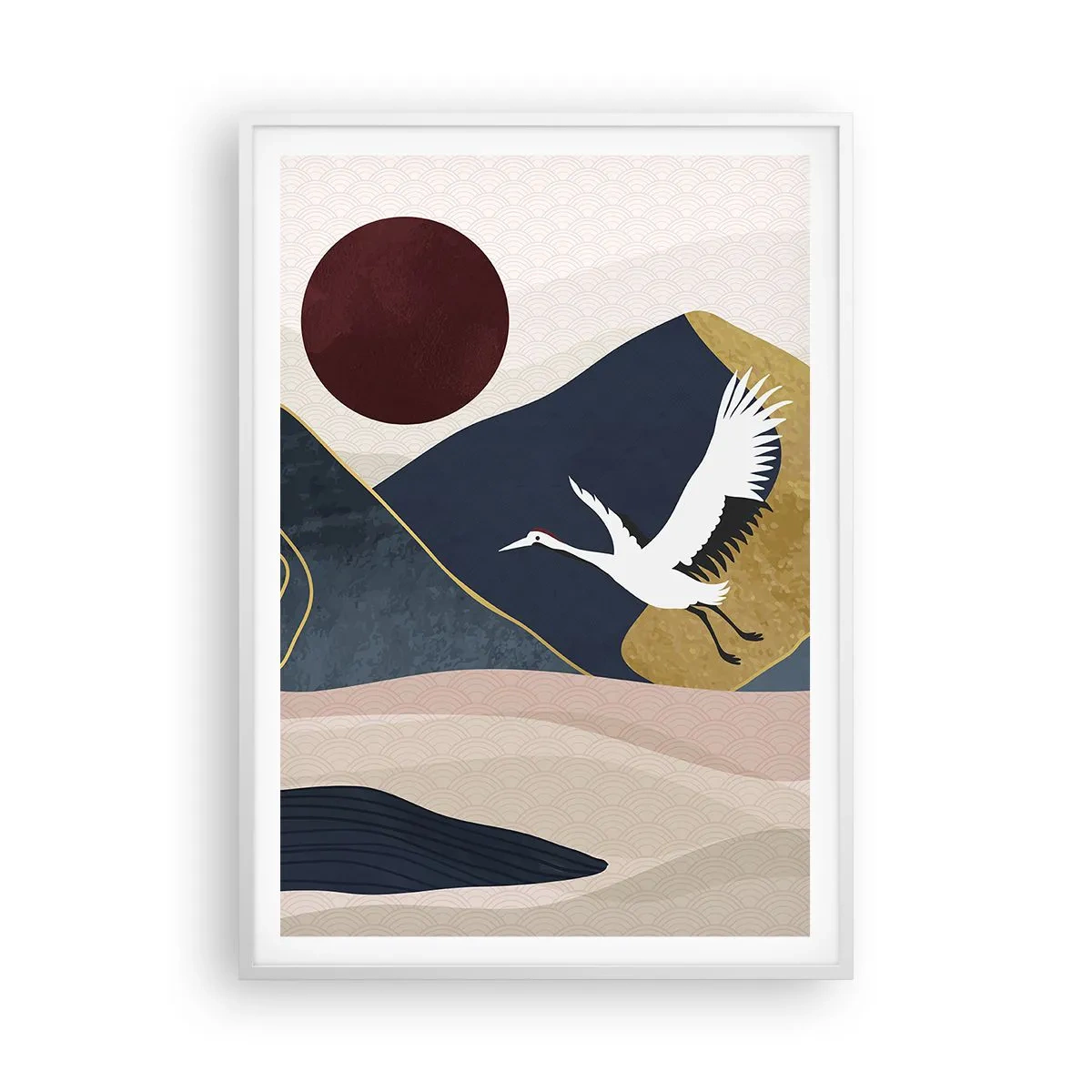 Pôster em moldura branca - E o dia acaba novamente - 70x100 cm