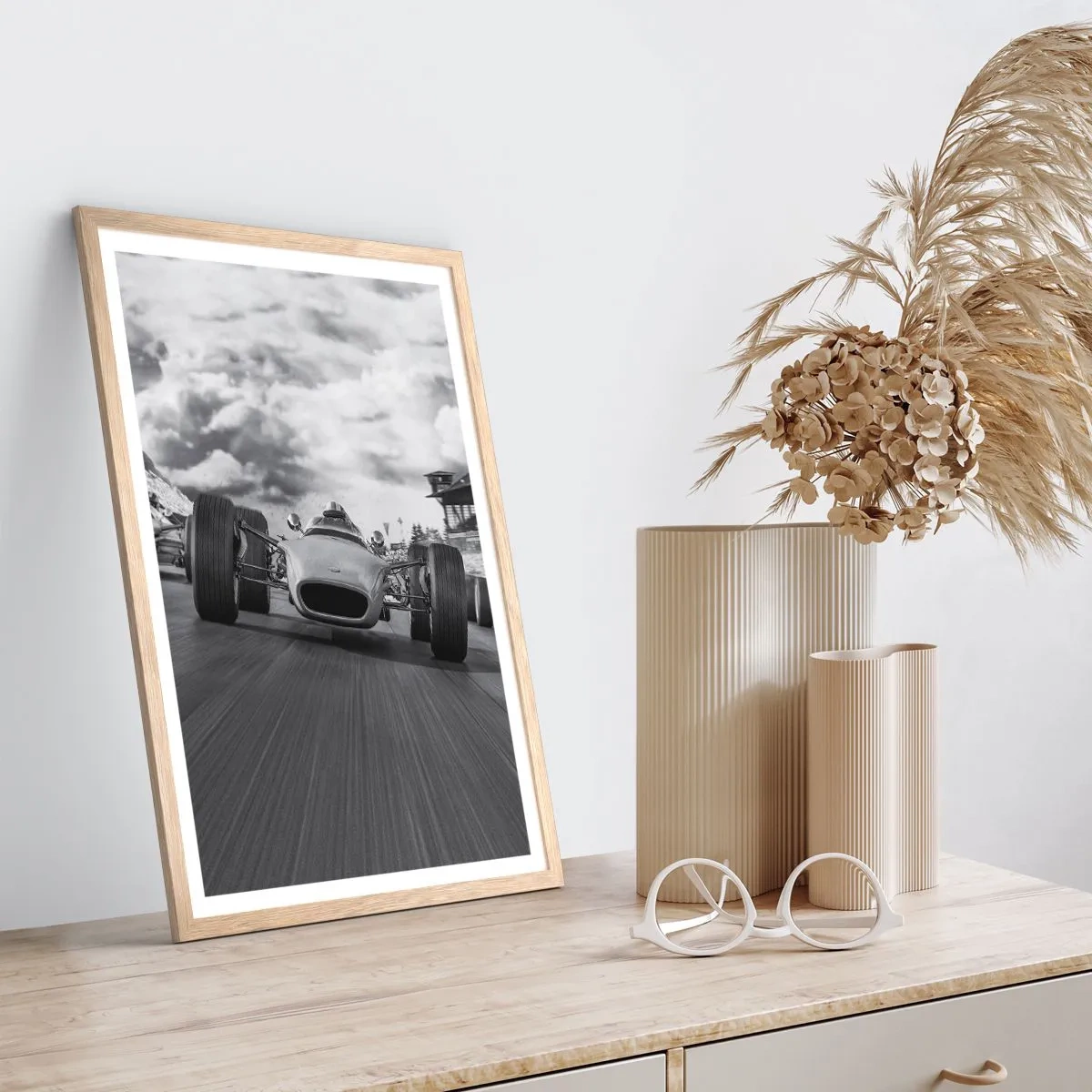 Pôster com moldura de carvalho claro - O ronco do motor - 40x50 cm