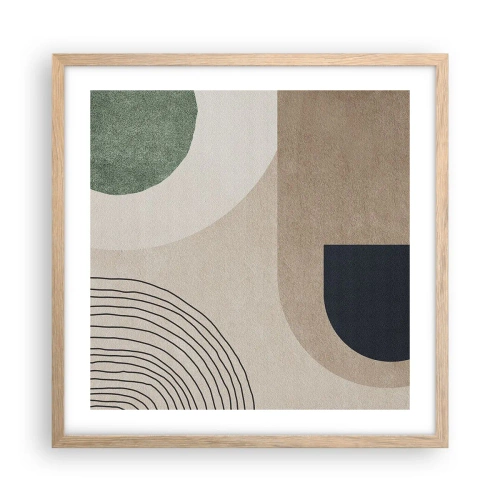 Pôster com moldura de carvalho claro - A gentileza do oval - 50x50 cm