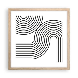 Pôster com moldura de carvalho claro - Na curva - 40x40 cm