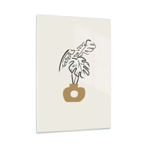 Quadro em vidro - Monstera – decoração do lar - 50x70 cm