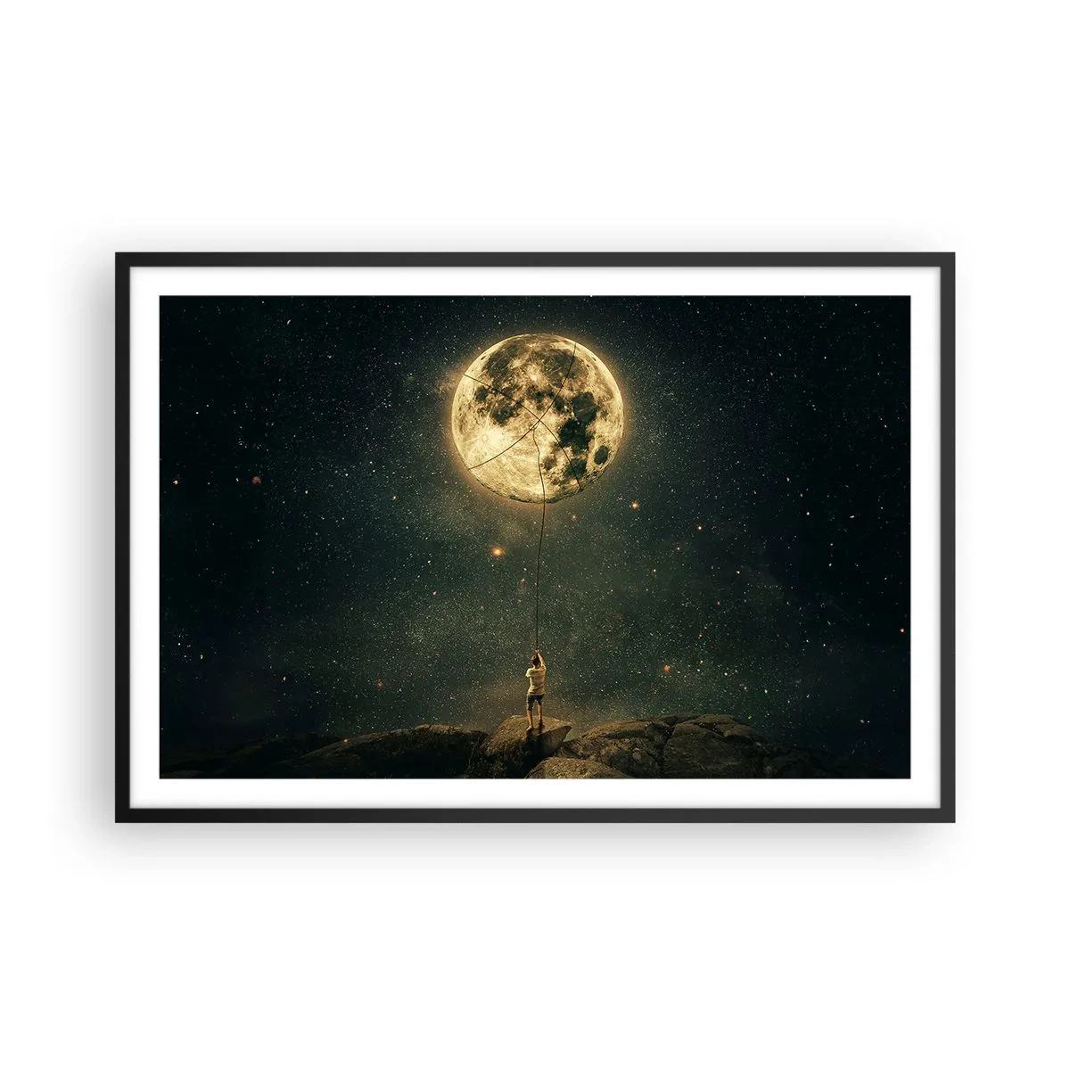 Pôster com moldura preta - Aquele que roubou a lua - 91x61 cm