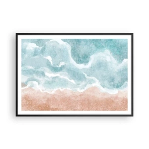 Pôster com moldura preta - Abstração de nuvem - 100x70 cm
