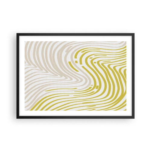 Pôster com moldura preta - Uma composição com uma curvatura suave - 70x50 cm
