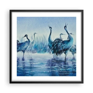 Pôster com moldura preta - Reunião matinal - 50x50 cm