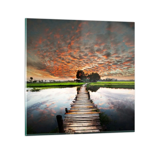Quadro em vidro - Abra os braços - respire - 70x70 cm