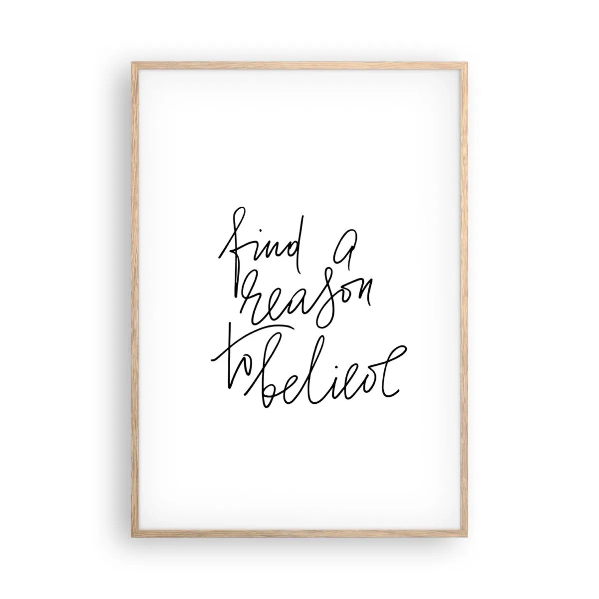 Pôster com moldura de carvalho claro - É possível - 70x100 cm