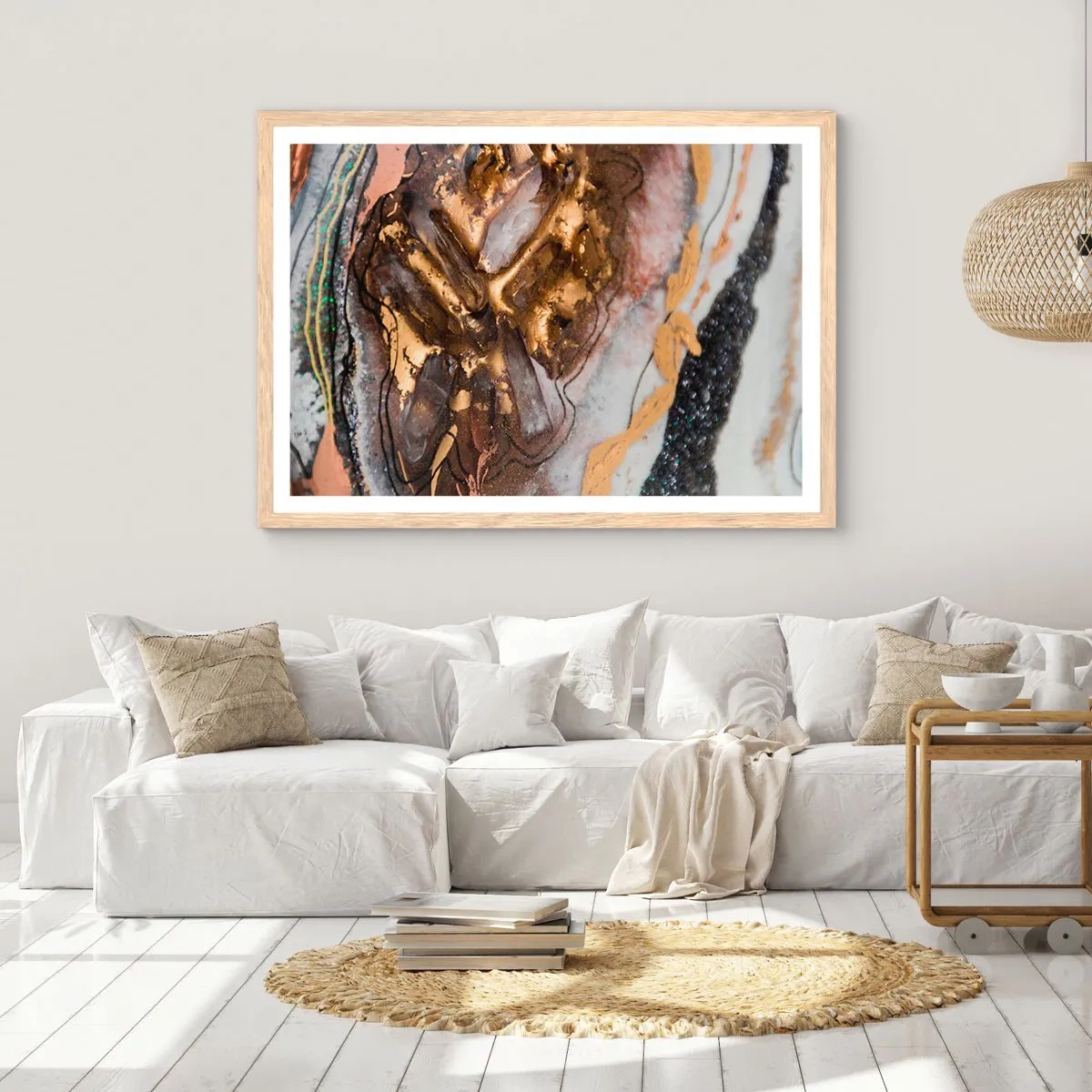 Pôster com moldura de carvalho claro - O elemento terra - 100x70 cm