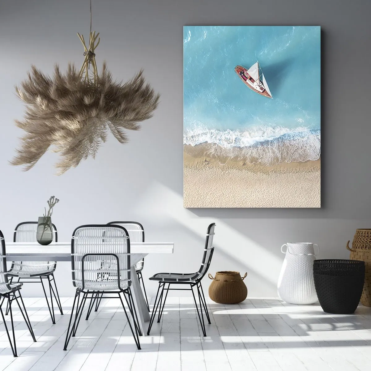 Quadro em tela - No limite do azul e do ouro - 70x100 cm