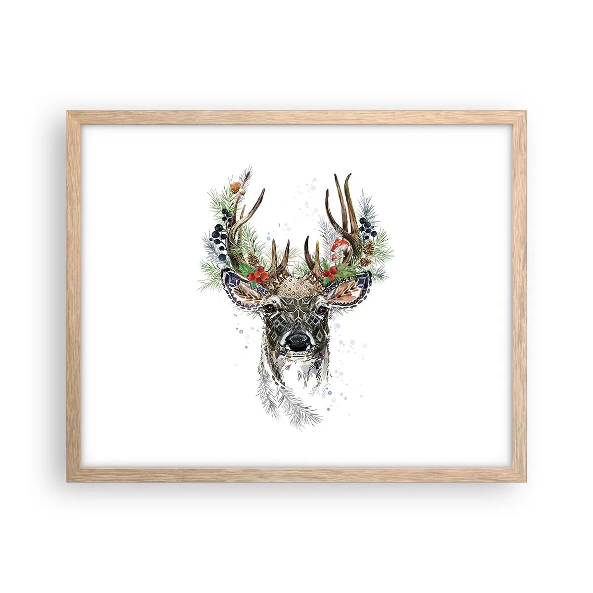 Pôster com moldura de carvalho claro - Num manto festivo - 50x40 cm