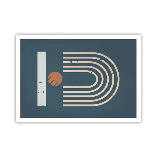 Pôster - Geometria em azul marinho - 100x70 cm