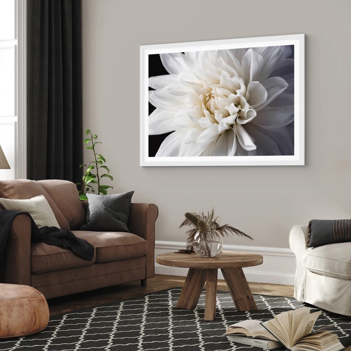 Pôster em moldura branca - Manhã da noiva - 40x30 cm