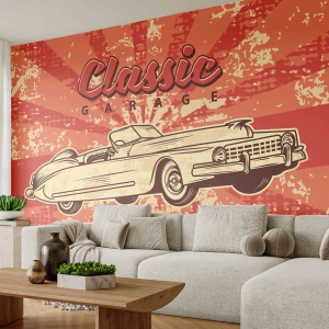 Papel de parede personalizado Premium Sand - E na rádio Elvis - Carro, Cabriolé, Viagens