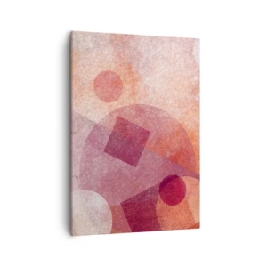 Quadro em tela - Transformações geométricas em rosa - 50x70 cm