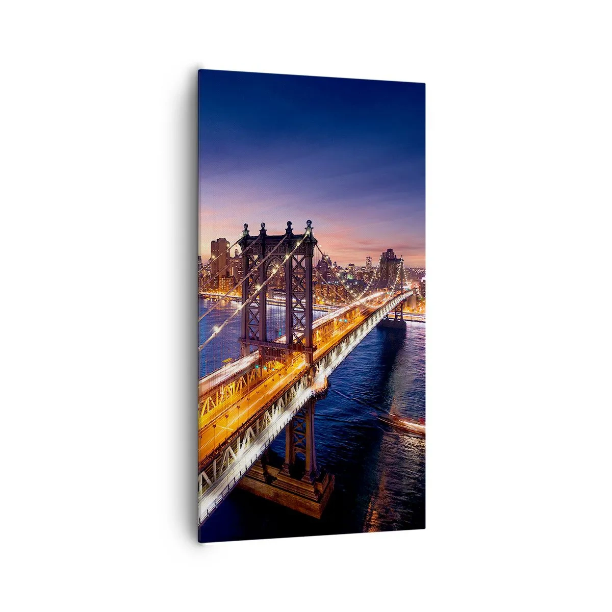Quadro em tela - Uma ponte luminosa para o coração da cidade - 65x120 cm