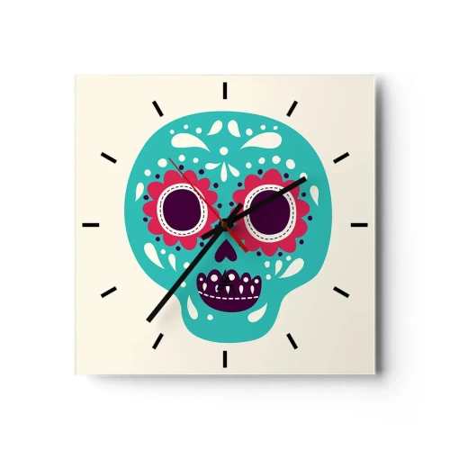 Relógio de parede - Relógio em vidro - Vida – diversão até a morte - 40x40 cm