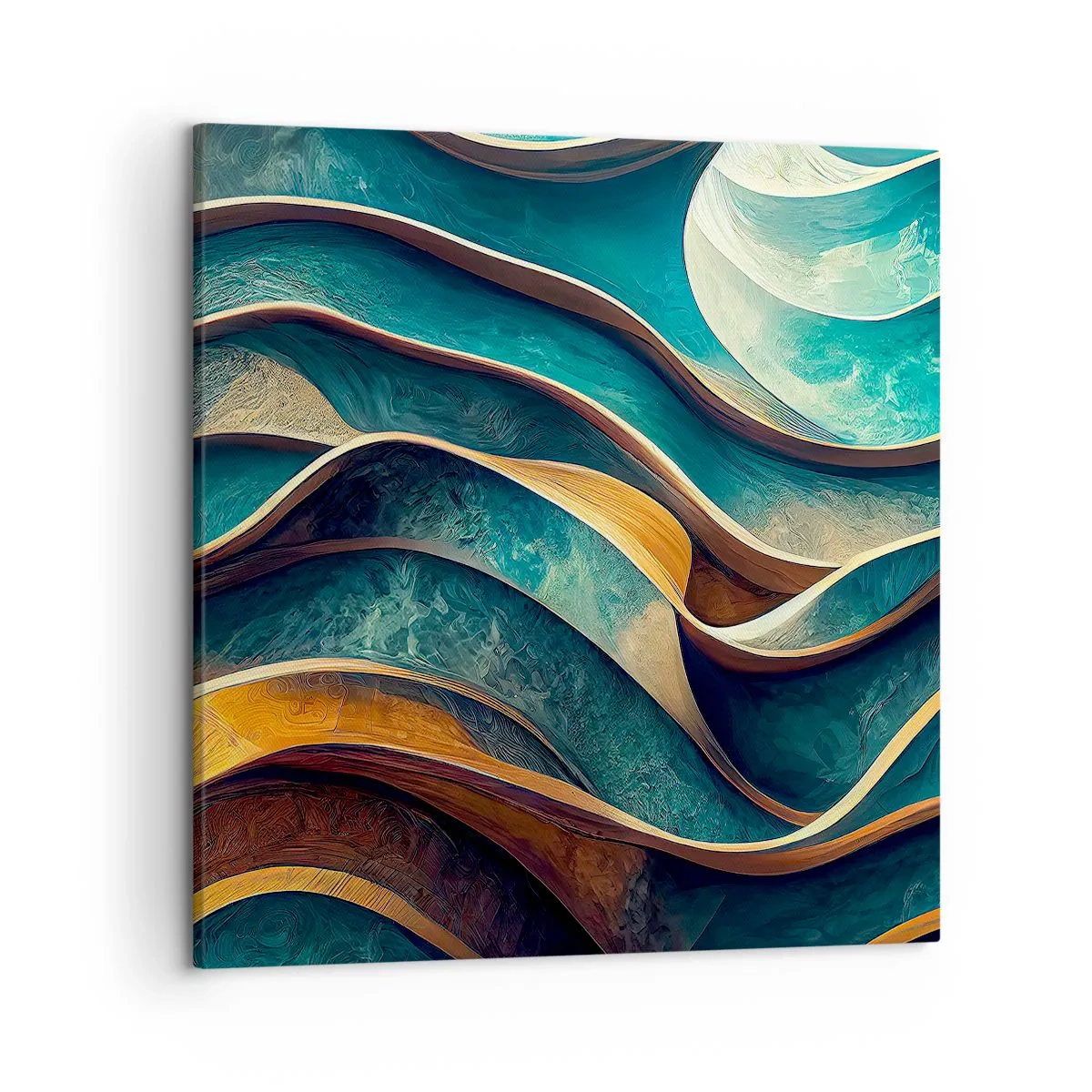 Quadro em tela - Meandros de azul - 50x50 cm
