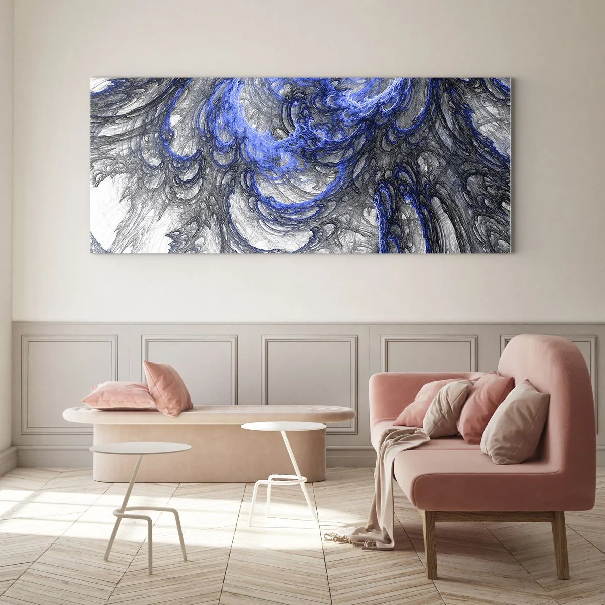Quadro em vidro - O nascimento de uma onda - 100x40 cm