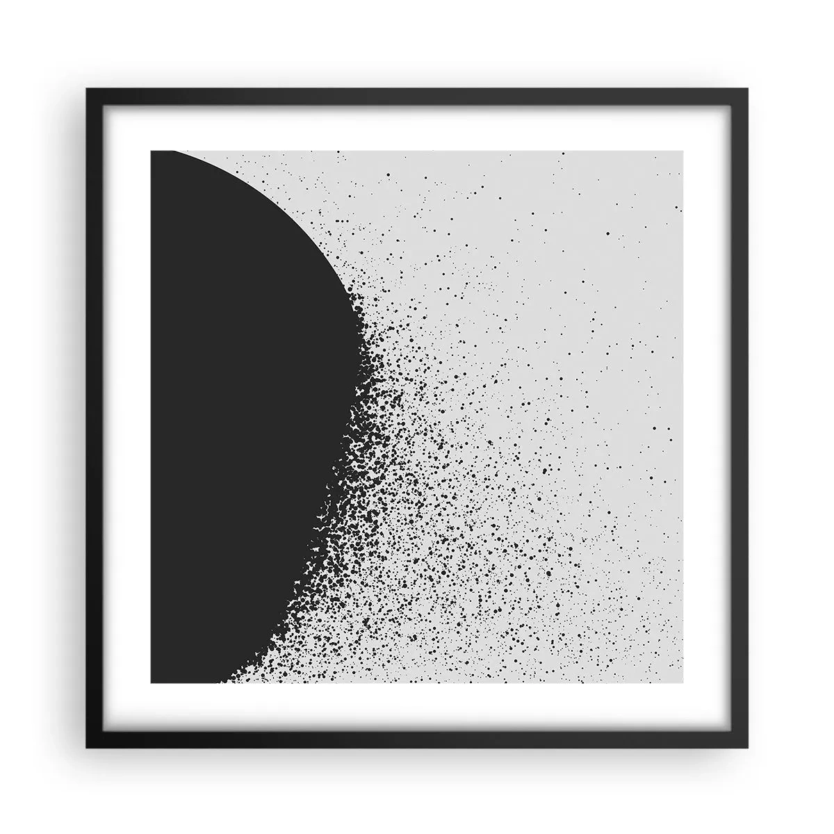 Pôster com moldura preta - Movimento das moléculas - 50x50 cm