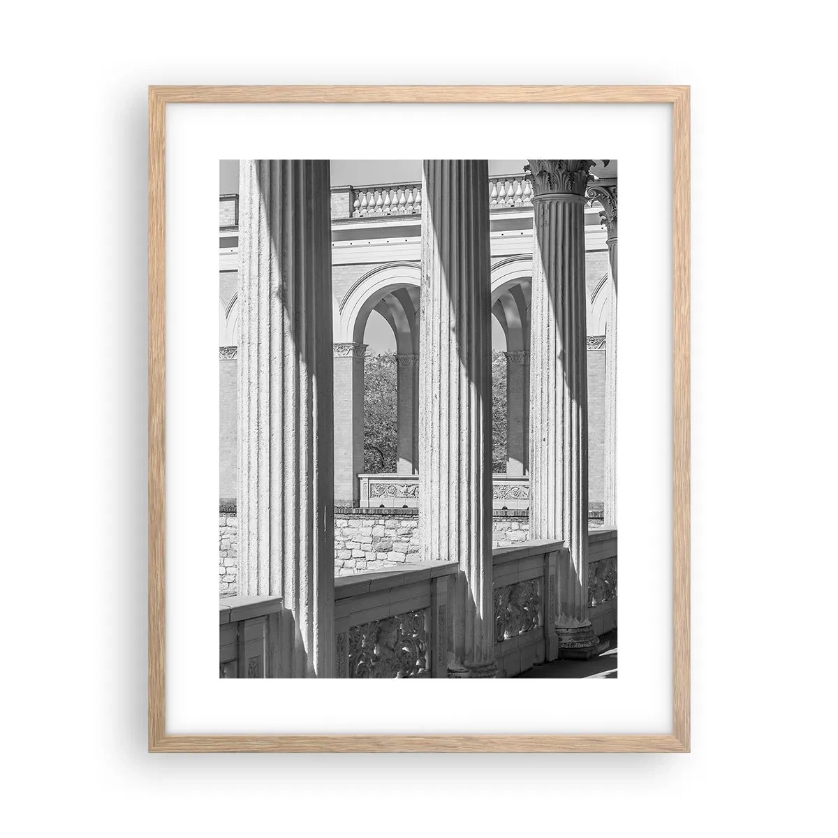 Pôster com moldura de carvalho claro - Arcada ensolarada - 40x50 cm