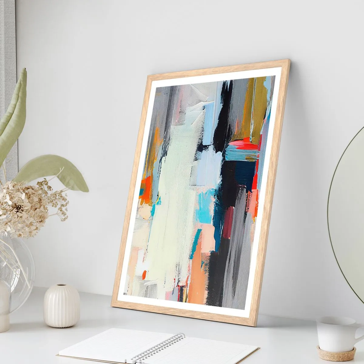 Pôster com moldura de carvalho claro - Há um método? - 70x100 cm