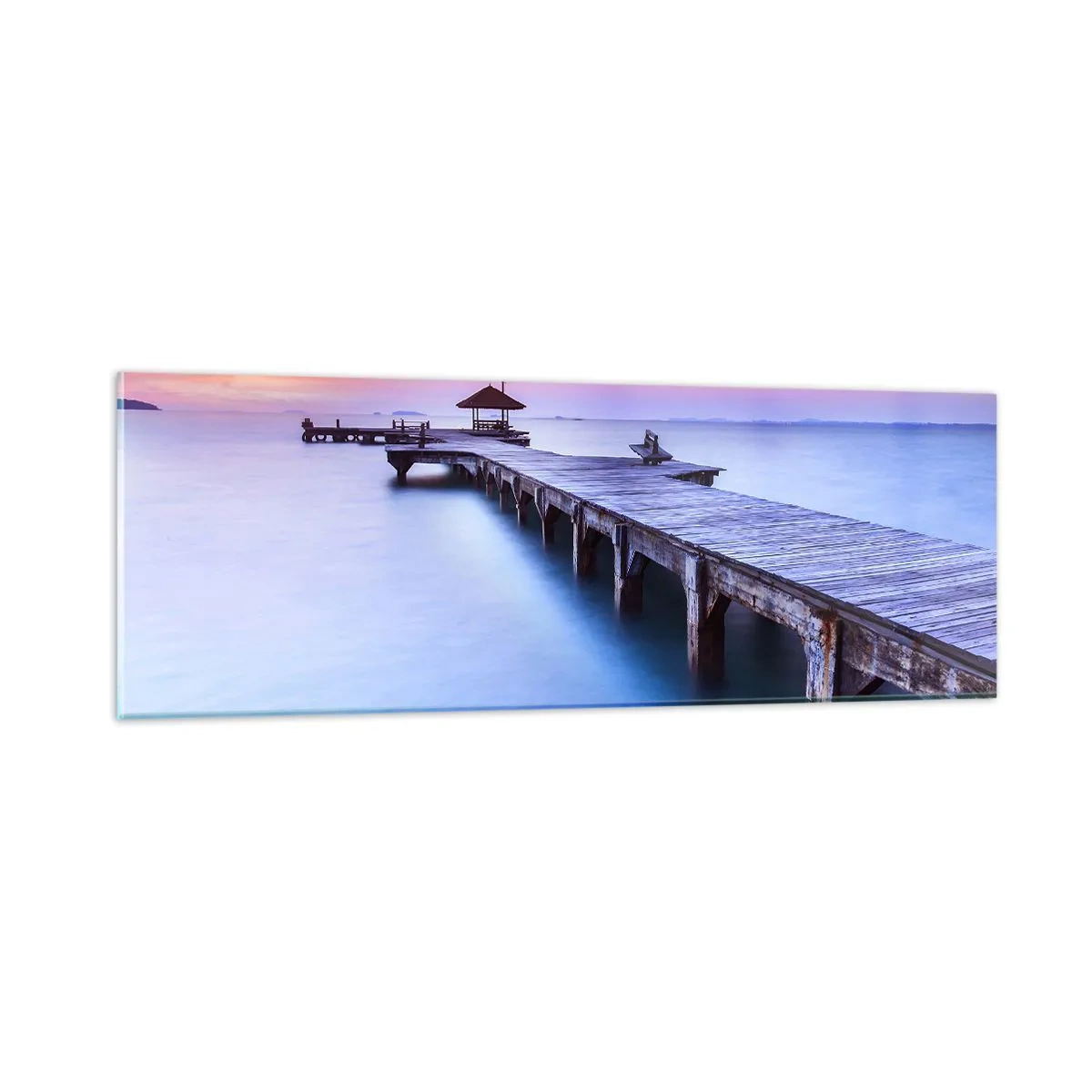 Quadro em vidro - Um mar de paz no horizonte - 90x30 cm