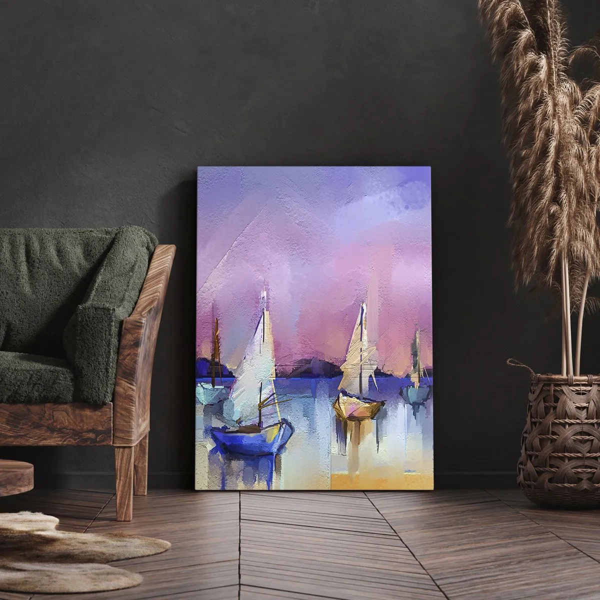 Quadro em tela - Direção: águas largas - 55x100 cm