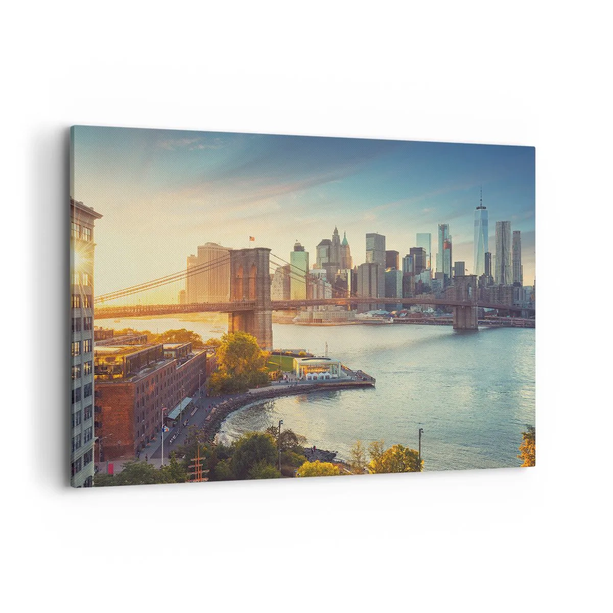 Quadro em tela - O amanhecer da cidade grande - 100x70 cm