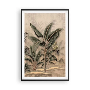 Pôster com moldura preta - Gravura em estilo colonial - 61x91 cm