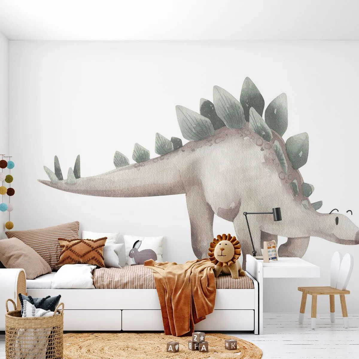 Papel de Parede Autocolante Deluxe Sticker - Seu amigo - Dinossauro, Infantil, estegossauro - 100x70 cm