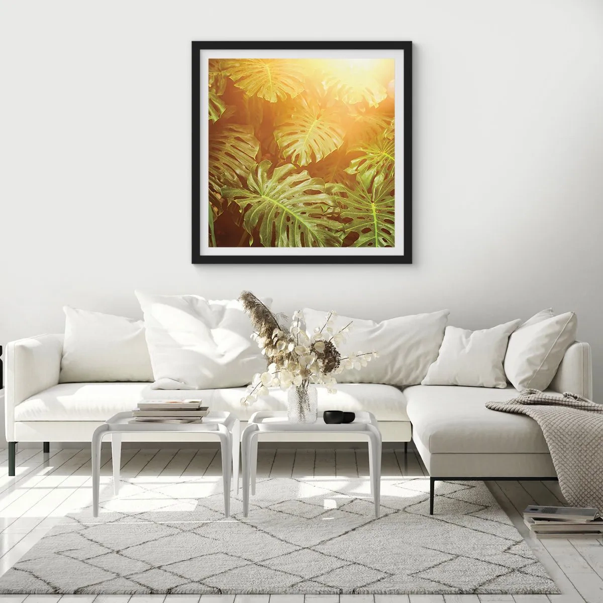 Pôster com moldura preta - Um mergulho na vegetação - 60x60 cm