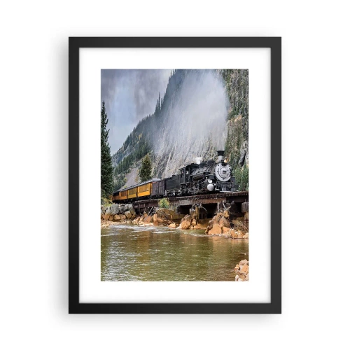 Pôster com moldura preta - Para onde? Onde? - 30x40 cm