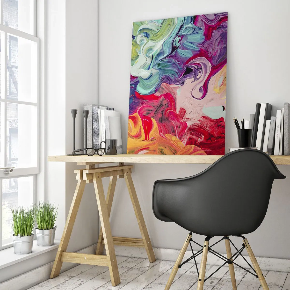 Quadro em vidro - O nascimento das cores - 70x100 cm