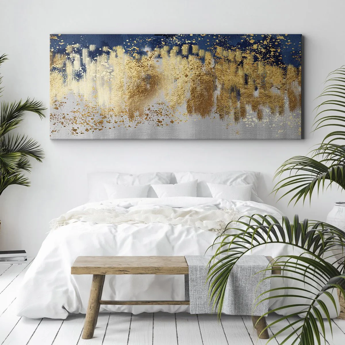 Quadro em tela - Uma composição moderna com brilho - 100x40 cm