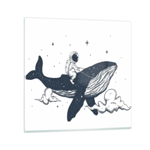 Quadro em vidro - Aventura espacial - 30x30 cm