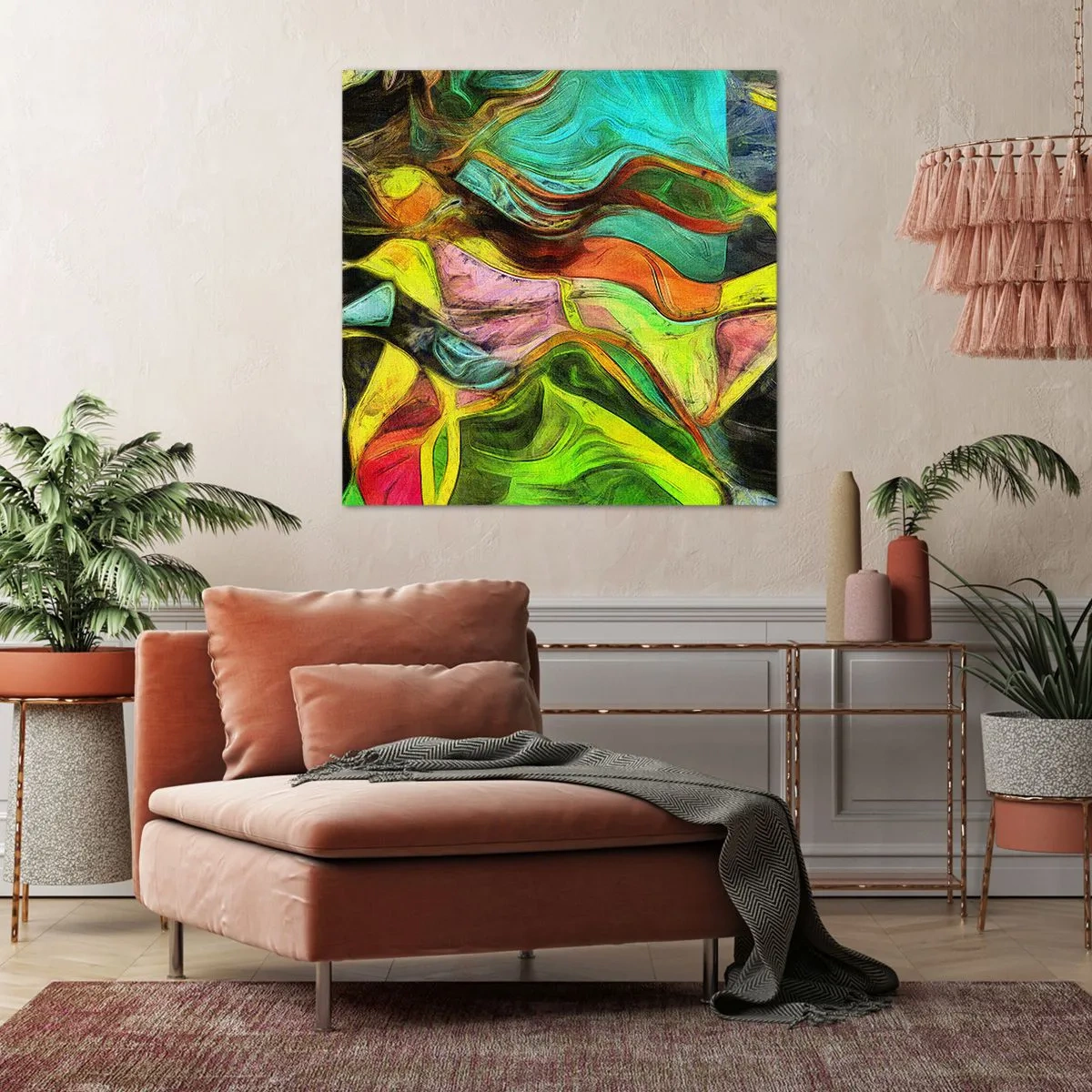 Quadro em tela - O movimento é vida - 40x40 cm