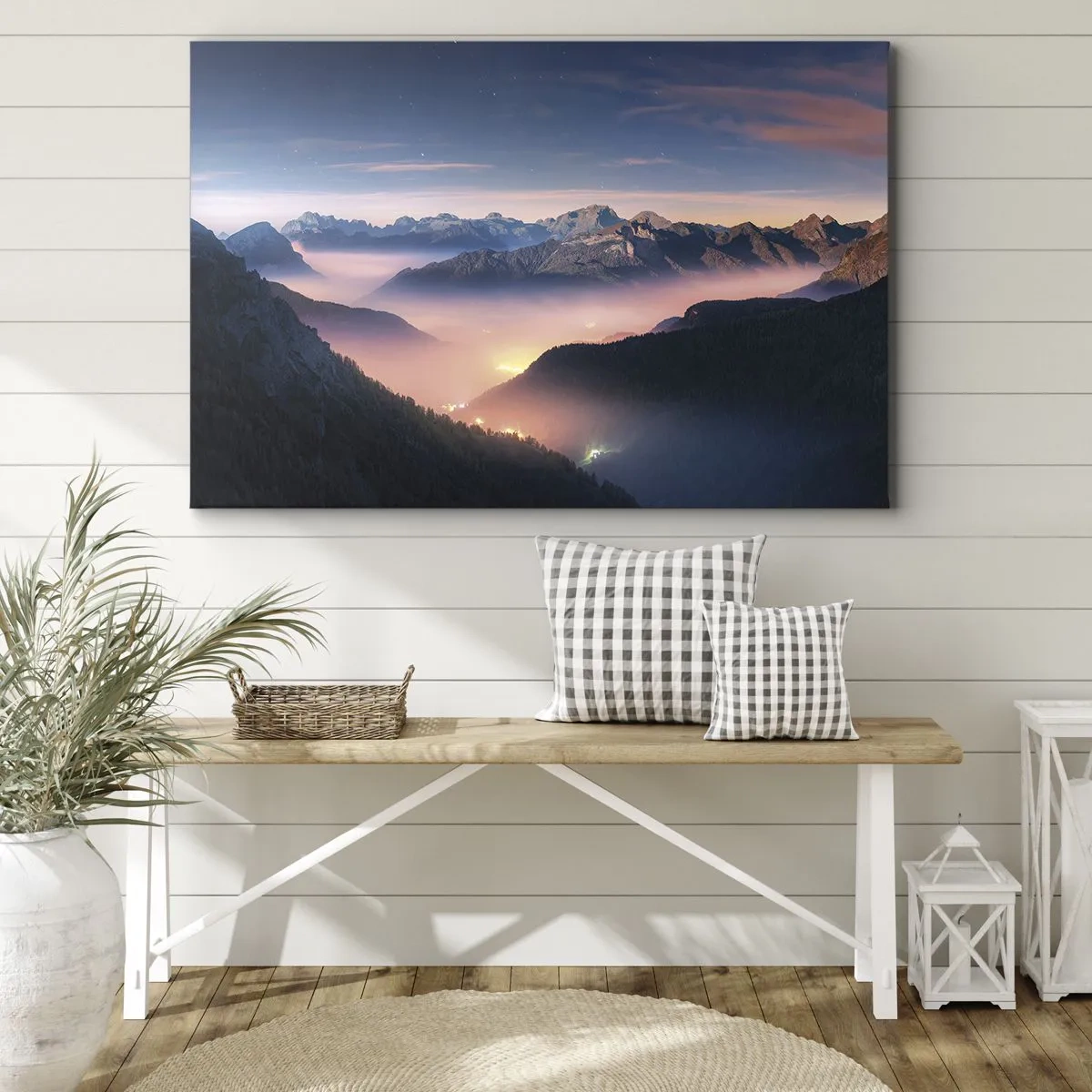 Quadro em tela - Luz nos vales - 120x80 cm