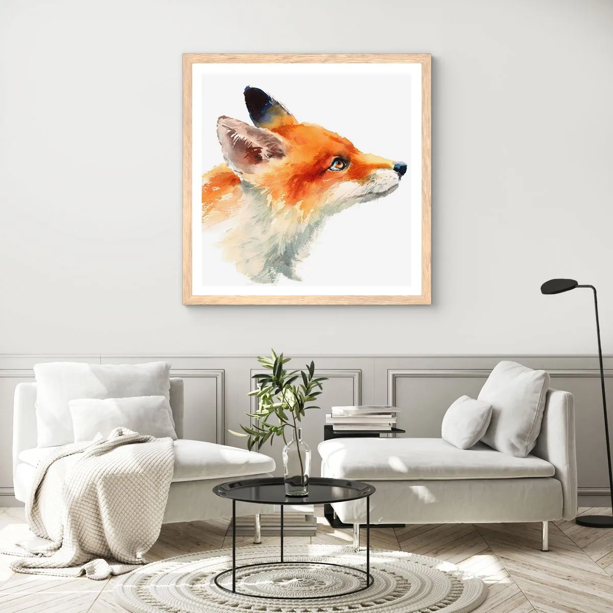 Pôster com moldura de carvalho claro - Nunca é demais ter cuidado - 40x40 cm