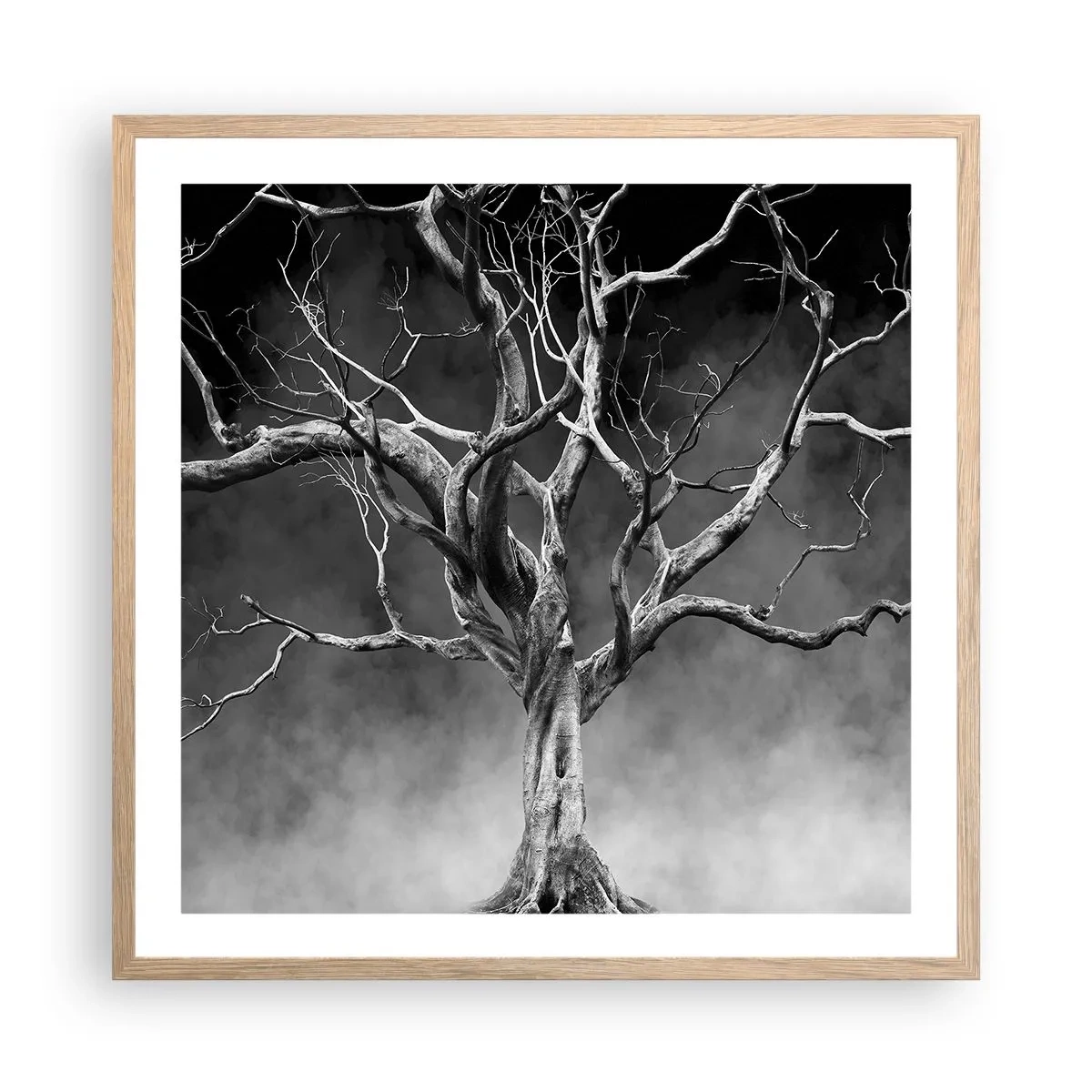 Pôster com moldura de carvalho claro - Primitivo e sagrado - 60x60 cm
