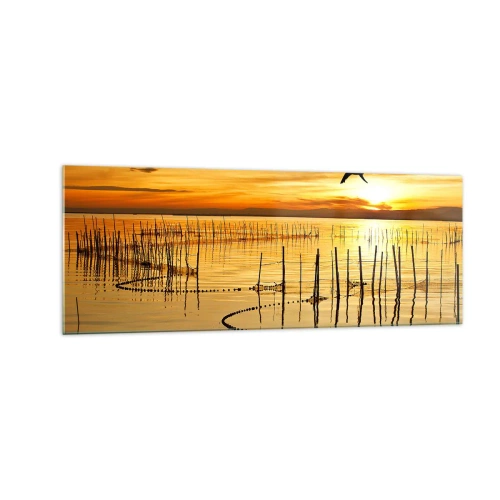 Quadro em vidro - Na pescaria - 140x50 cm