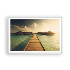 Pôster em moldura branca - Um convite caloroso - 91x61 cm