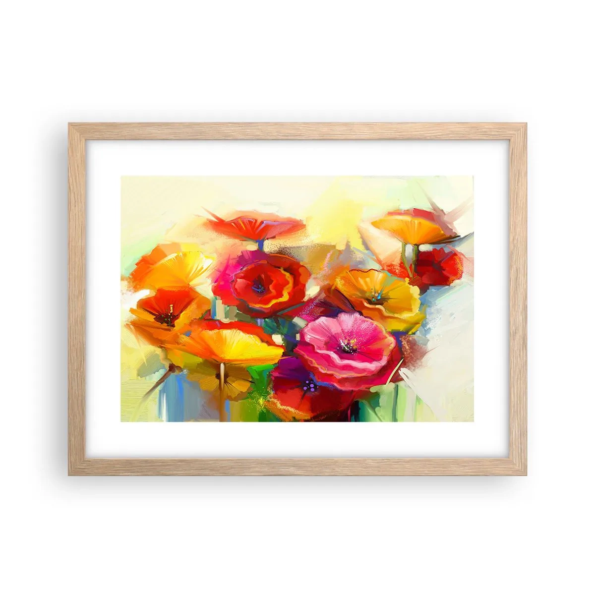 Pôster com moldura de carvalho claro - Não só vermelho - 40x30 cm