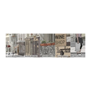 Amostra de papel de parede Premium Sand - Alegrias urbanas - Arquitetura, Cidade, Paris - 100x30 cm