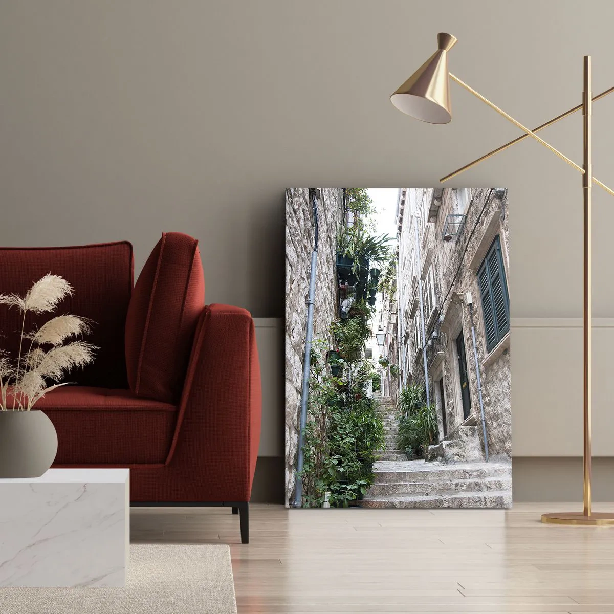 Quadro em tela - Charme da cidade velha - 50x70 cm