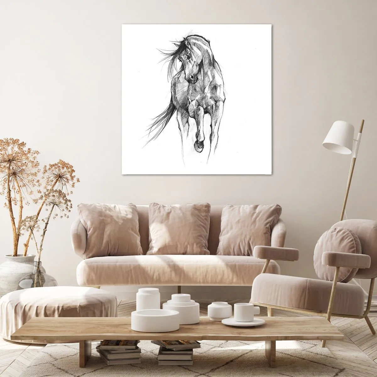 Quadro em tela - Num trote gracioso - 70x70 cm