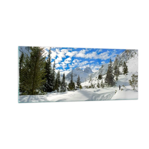 Quadro em vidro - Na neve e ao sol - 100x40 cm