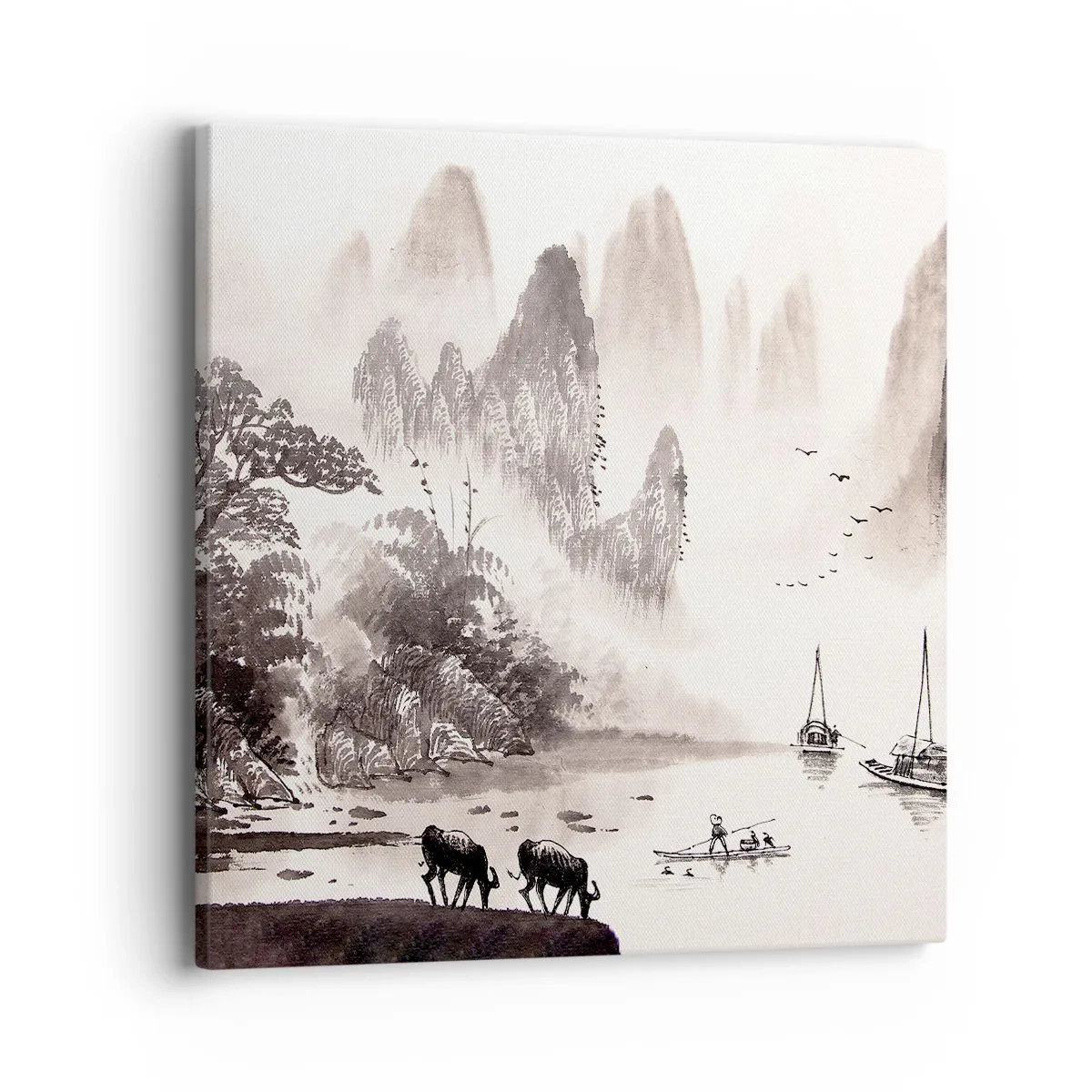 Quadro em tela - O cotidiano exótico do Oriente - 40x40 cm