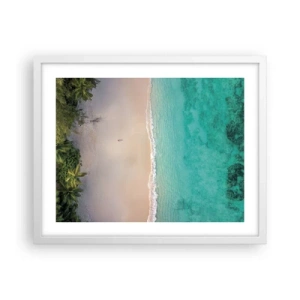 Pôster em moldura branca - Praia do paraíso - 50x40 cm