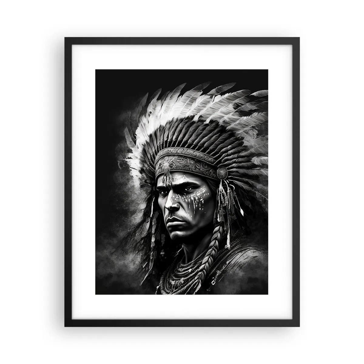 Pôster com moldura preta - Um líder e um guerreiro - 40x50 cm