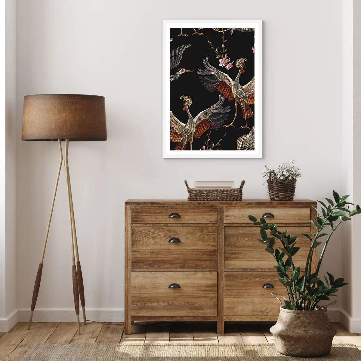 Pôster em moldura branca - O pássaro de conto de fadas - 61x91 cm